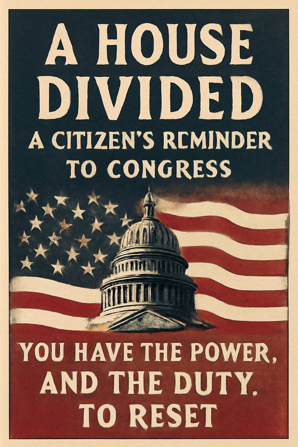 A House Divided: A Citizen's Reminder to Congress. You have the power, and the duty, to rest.